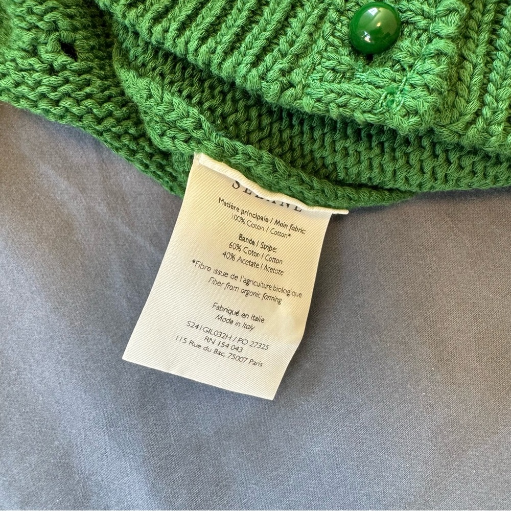 Sezane Green Short Sleeve Knit Cardigan - Picture 9 of 9